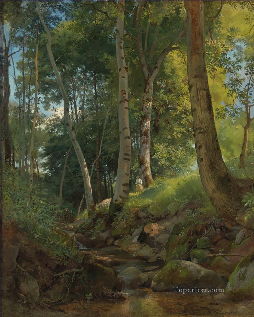 THE BROOK classical landscape Ivan Ivanovich Oil Paintings